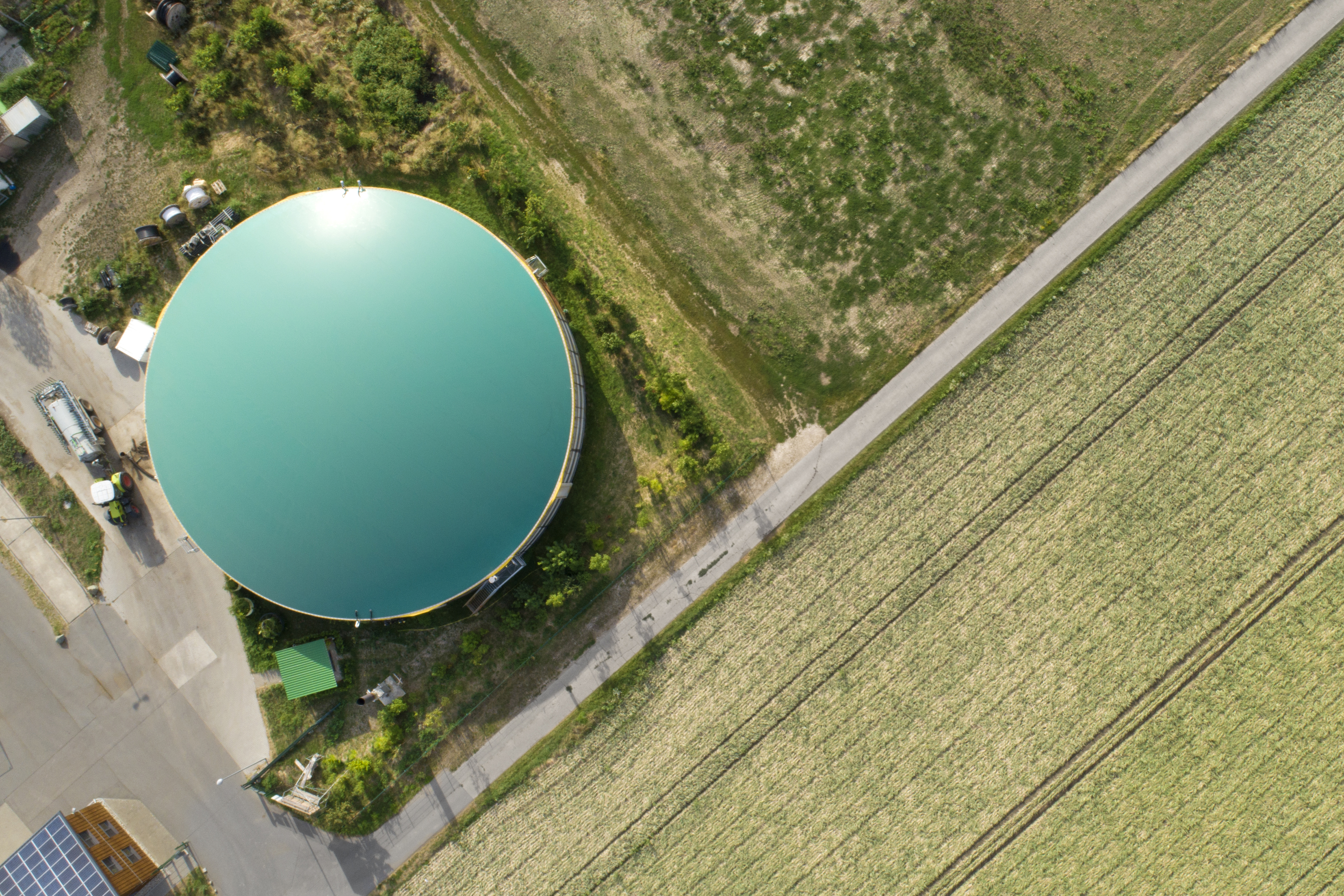Biogas plant - aerial view