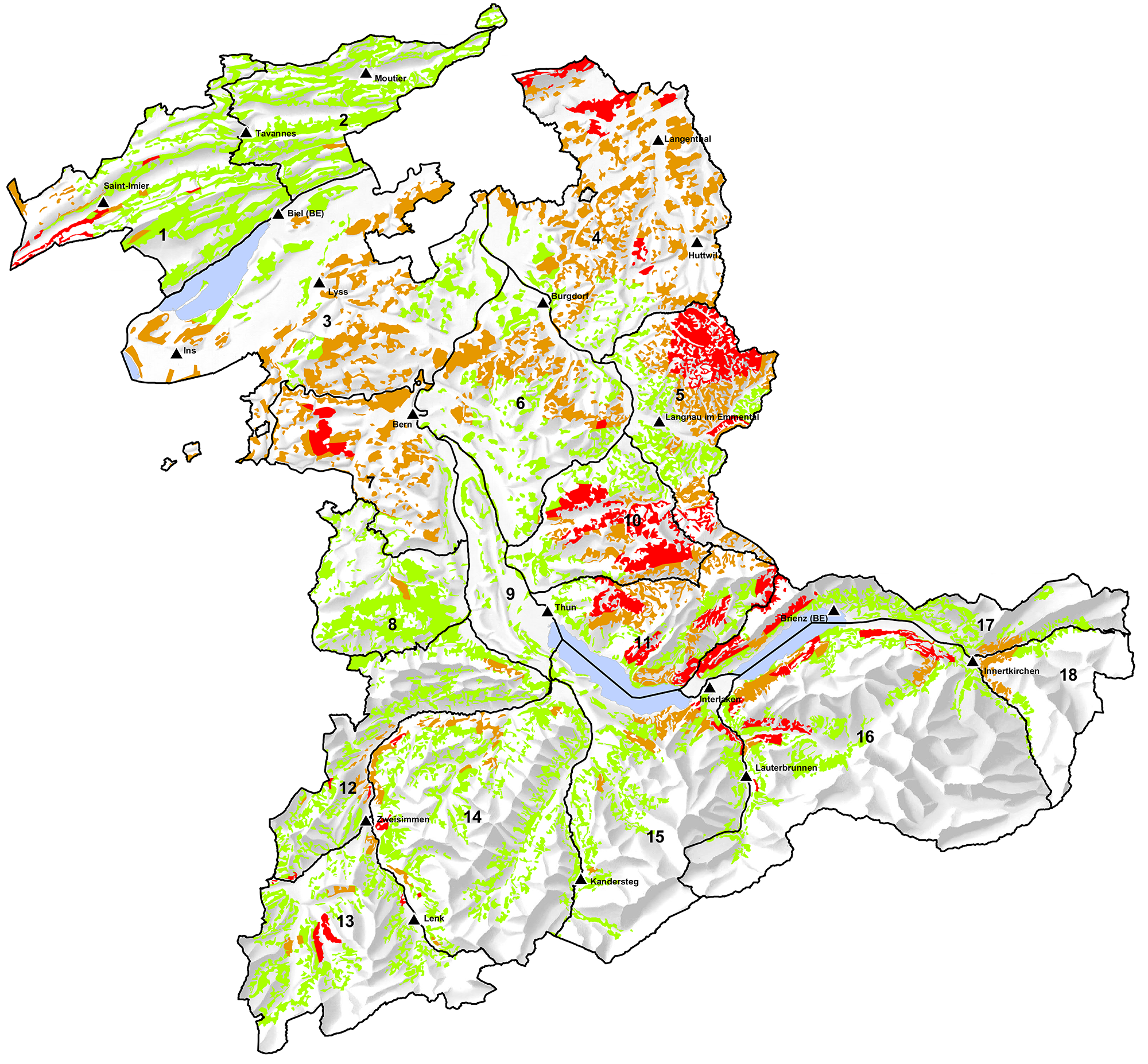 Carte Influence de la faune sauvage en forêt 2019